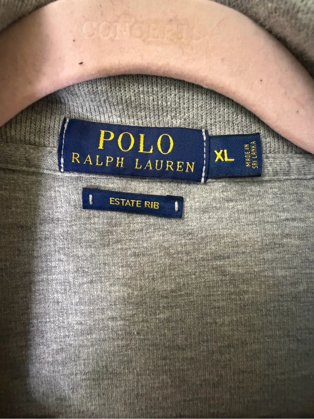 Polo Ralph Lauren Estate Rib Full Zip Jacket Men XL Gray Pony Mock Neck
